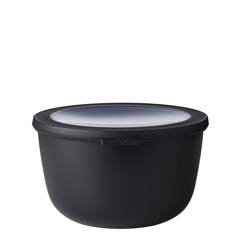 Mepal Cirqula 68oz/2,000ml Multi Food Storage & Serving Tall Bowls with Transparent Lids | Perfect for Food Prep | Microwave & Dishwasher Safe | Nordic Black | Made in Holland - Image 1